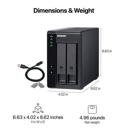 Imagem de Armazenamento com conexão direta (DAS) QNAP TR-002-A-US 2 compartimentos