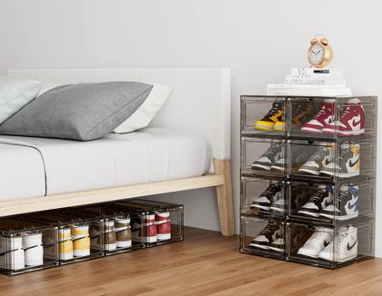 Imagem de Armazenamento de sapatos HOMIDEC, organizador de sapatos, plástico rígido, pacote com 6