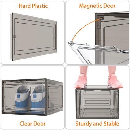Imagem de Armazenamento de sapatos HOMIDEC, organizador de sapatos, plástico rígido, pacote com 6