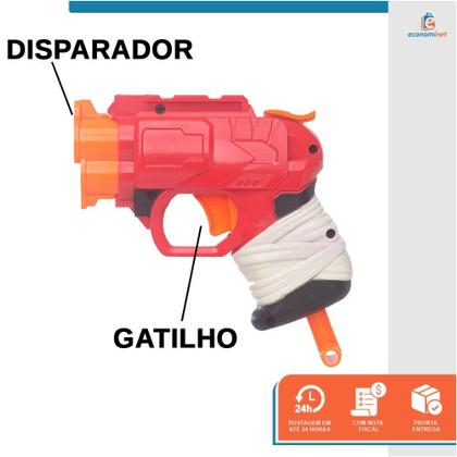 Imagem de Arminha de Brinquedo tipo Nerf Hero Infantil Criança Lançador de Dardos Estimula Alta Precisão 6 Dardos Vermelho