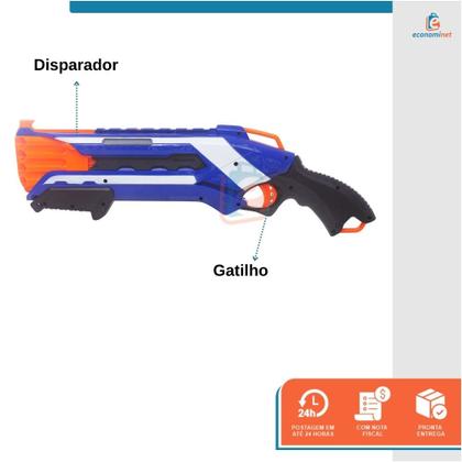 Imagem de Arminha de Brinquedo tipo Nerf Lançador de Dardos Infantil Criança Alta Precisão 12 Dardos 4 Alvos Hero Azul