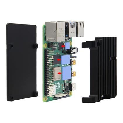 Imagem de Armor Case Geekworm para liga de alumínio Raspberry Pi 4 modelo B