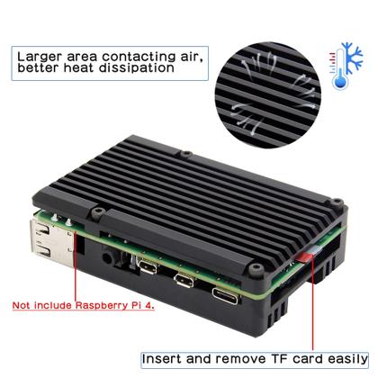 Imagem de Armor Case Geekworm para liga de alumínio Raspberry Pi 4 modelo B