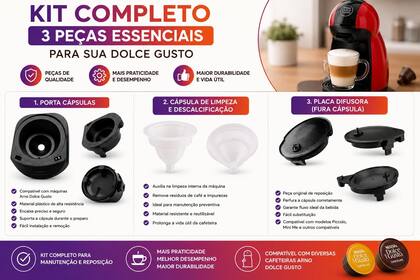 Imagem de Arno Dolce Gusto Kit Essencial 3 Peças Com Porta Cápsulas, Placa e Cápsula de Limpeza