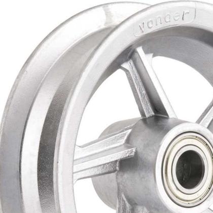 Imagem de Aro Alumínio 3,50x8 200kg Com Rolamento Esfera Eixo 25mm -