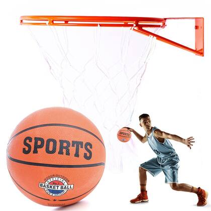 Imagem de Aro Cesta de Basquete Aço + Rede Chuá + Bola Nº 7 Oficial