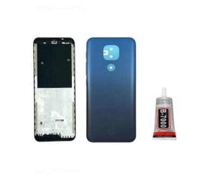 Imagem de Aro Chassis Moto E7 Plus + Tampa Traseira Azul e Cola