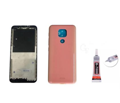 Imagem de Aro Chassis Motorola Moto G9 Play Rosa + Tampa Traseira e Cola