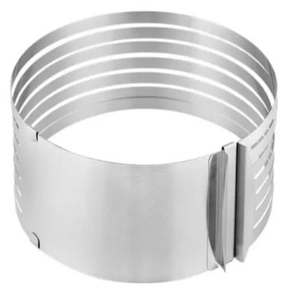 Imagem de Aro Cortador De Camadas Ajustável Inox 24-30cm Grande