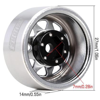 Imagem de Aro de roda INJORA 1.0 para 1/18 TRX4M Axial SCX24 Crawler Silver