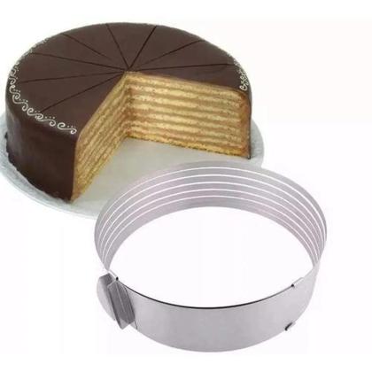 Imagem de Aro fatiador expansivel multi bolo camadas inox cortador