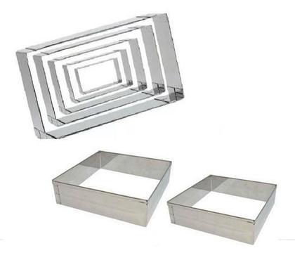 Imagem de Aro Redondo + Retangular + Quadrado  Para Bolo Ajustável