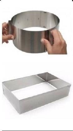 Imagem de Aro Redondo + Retangular + Quadrado  Para Bolo Ajustável