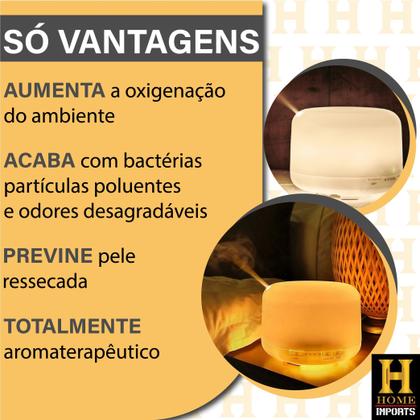 Imagem de Aromatizador Ambiente Difusor Umidificador Eletrico 300ml Com Controle Remoto