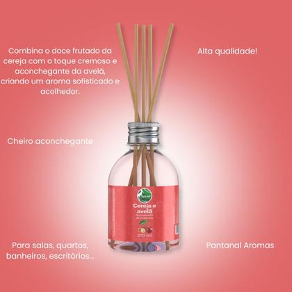 Imagem de Aromatizador Ambientes Pantanal Aromas Cereja e Avelã 270ml Aroma Fragrância Perfumar Difusores