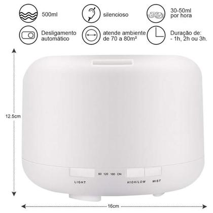 Imagem de Aromatizador Difusor De Aromas Óleo Essencial Elétrico 500ml