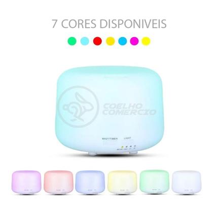 Imagem de Aromatizador Umidificador Difusor Eletrônico Ambiente Desing Minimalista Luz de LED RGB 300ml