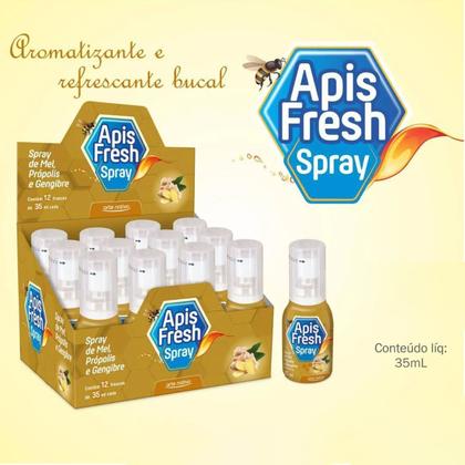 Imagem de Aromatizante Bucal Apis Fresh Mel e Gengibre 35ml Kit c/ 3un