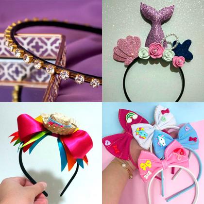 Imagem de Arquinho Tiara Para Cabelo Com Dentinhos Para Personalizar Com 10 Peças