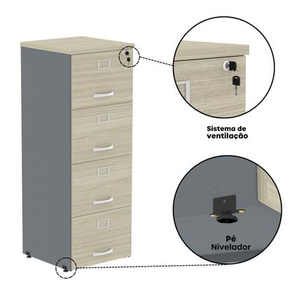 Imagem de Arquivo Madeira 04 Gavetas Of04gp25