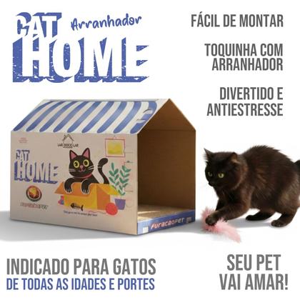 Imagem de Arranhador Casinha De Gatos Papelão Ondulado Dobrável Interativo E Afiador