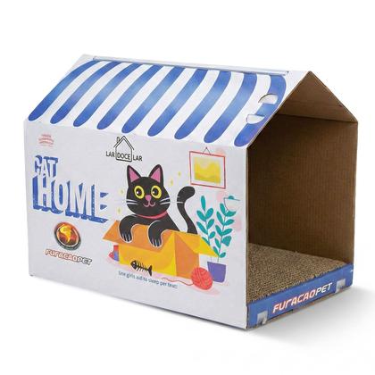 Imagem de Arranhador Casinha De Gatos Papelão Ondulado Dobrável Interativo E Afiador