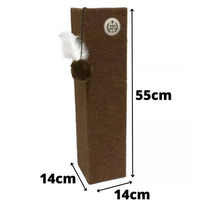 Imagem de Arranhador de Canto Corner para Pets Gatos Fit Carpete 14x14x55cm São Pet