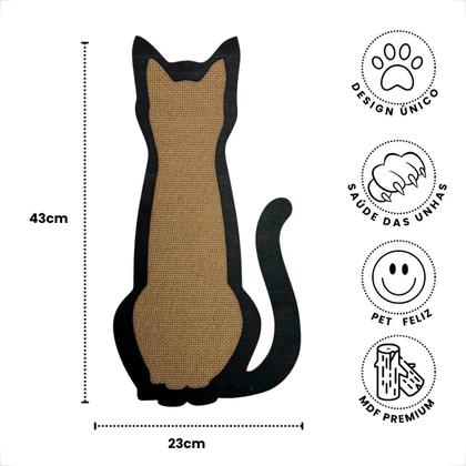 Imagem de Arranhador de Parede Afiador para Gatos com Juta de Sisal 44x23cm Fixo