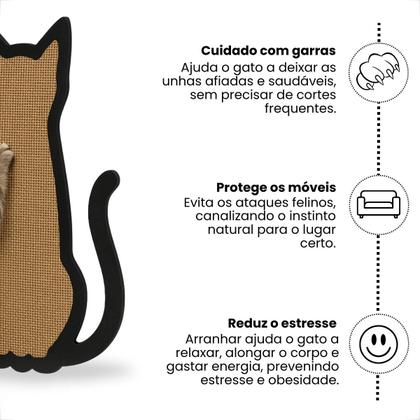 Imagem de Arranhador de Parede Afiador para Gatos com Juta de Sisal 44x23cm Fixo