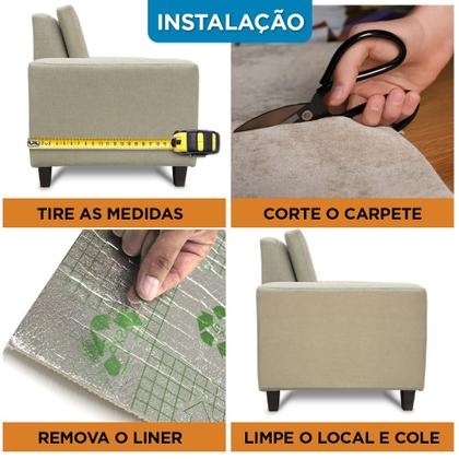 Imagem de Arranhador e Protetor de Sofá Adesivo para Gatos 100x100cm Carpete Várias Cores Metro Linear