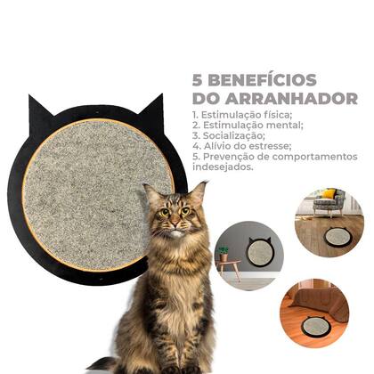 Imagem de Arranhador Gato Parede Ou Chão Resistente Fixação Fácil Sem Necessidade de Furos