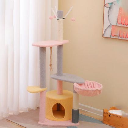 Imagem de Arranhador Para Gatos Árvore de Gatos Pet Multi Níveis Casinha Brinquedo Pet- 1,35m