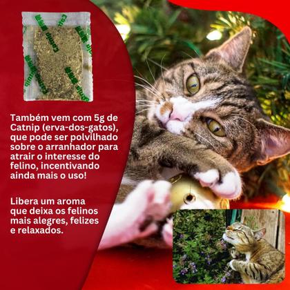 Imagem de Arranhador para gatos design natalino adesivo dupla face papelão ondulado diversão natal 44Cm Resistente Catnip