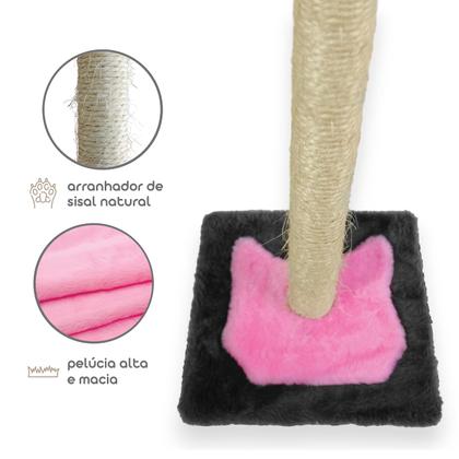 Imagem de Arranhador Para Gatos Poste P Torre Sisal Com Bolinha Poste Horizontal