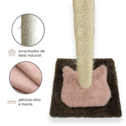 Imagem de Arranhador Para Gatos Poste P Torre Sisal Com Bolinha Poste Horizontal