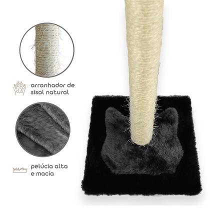 Imagem de Arranhador Para Gatos Poste P Torre Sisal Com Bolinha Poste Horizontal