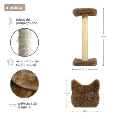 Imagem de Arranhador Para Gatos Poste P Torre Sisal Com Bolinha Poste Horizontal