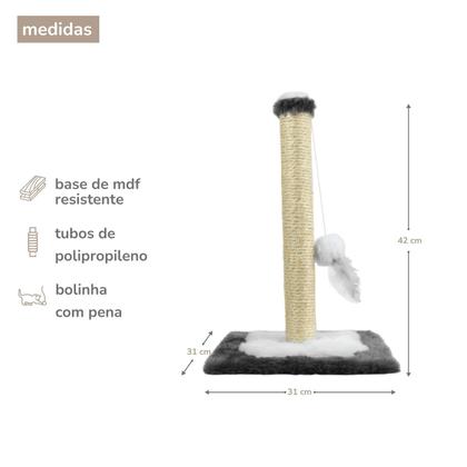 Imagem de Arranhador Para Gatos Poste P Torre Sisal Com Bolinha Poste Horizontal