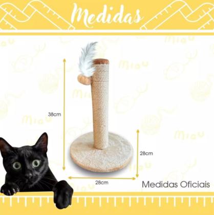 Imagem de Arranhador Para Gatos Redondo Poste Com Brinquedo Pet Sisal