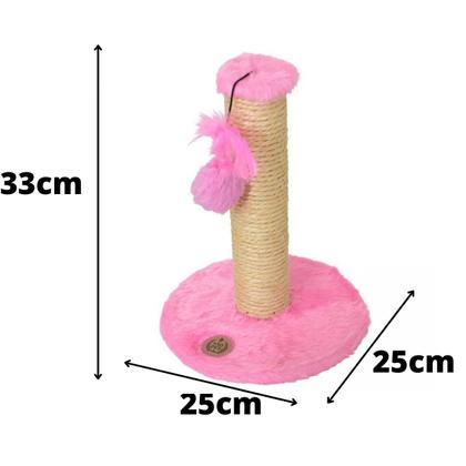 Imagem de Arranhador Para Pets Gatos Redondo Médio Pelucia Rosa 25x33 cm São Pet