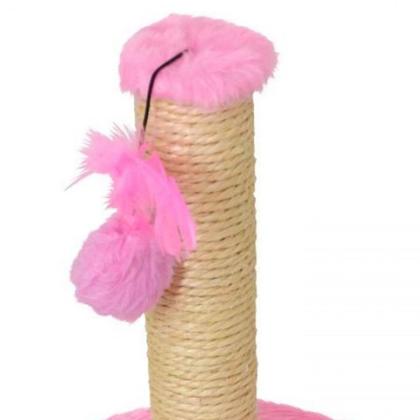 Imagem de Arranhador Para Pets Gatos Redondo Médio Pelucia Rosa 25x33 cm São Pet