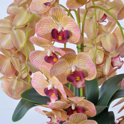 Imagem de Arranjo 4 Orquídeas Artificiais Outonadas Vaso Rose Gold  Lia