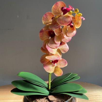 Imagem de Arranjo Centro de Mesa Orquídea Tigre Artificial Vaso Grande