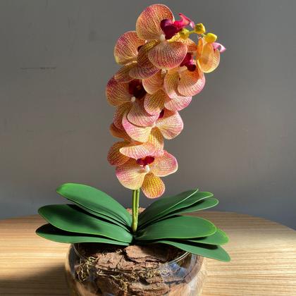 Imagem de Arranjo Centro de Mesa Orquídea Tigre Artificial Vaso Grande