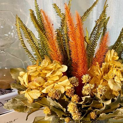 Imagem de Arranjo Com Flores Desidratadas Cores Vibrantes + Vaso