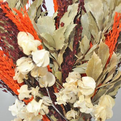 Imagem de Arranjo de flores desidratadas cores vibrantes + vaso de vidro