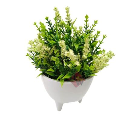 Imagem de Arranjo de Lavanda Artificial com Vaso Cachepot Redondo