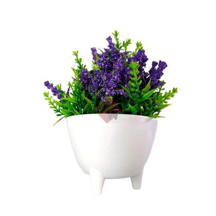 Imagem de Arranjo de Lavanda Artificial com Vaso Cachepot Redondo