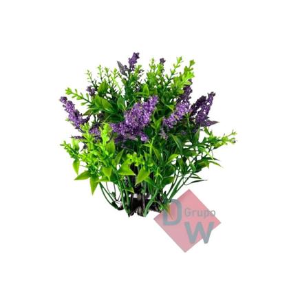 Imagem de Arranjo de Lavanda Artificial com Vaso Cachepot Redondo