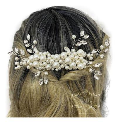 Imagem de Arranjo Grinalda Cabelo Noiva Pérola Enfeite Presilha A32